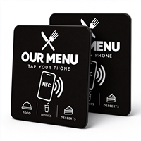 Autocollant de menu de table pour restaurant et hôtel, best-seller, NFC NTAG213 RFID 13,56 MHz, carte acrylique