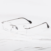Montures de lunettes rectangulaires sans monture en titane, couleur unie, légères, unisexe, pour adultes, correction de la vue, verres anti-UV, lecture
