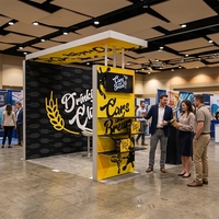 Stand d'exposition modulaire en aluminium SEG rétroéclairé par LED, sans outil, avec étagères pour salons professionnels et événements