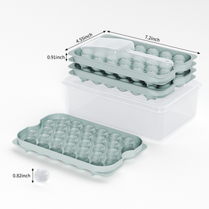 ถาดทำน้ำแข็งก้อนกลมขนาดเล็กสำหรับวิสกี้ ปลอดสาร BPA ถอดออกง่าย พร้อมถังเก็บน้ำแข็ง แบบซ้อนได้ 64 ช่อง ทำจากพลาสติก - Product Image 6