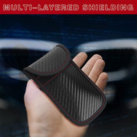 Portefeuille de blocage de Signal Fob d'entrée sans clé Anti-suivi Anti-vol Jammer Faraday Pouch pour clés de voiture 2 Pack Faraday Bag