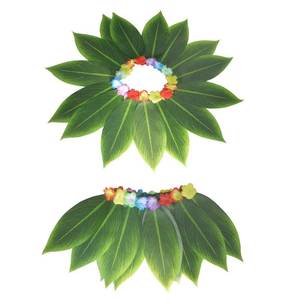 Disfraz de Danza Hawaiana Hula con Vestido de Hojas y Sombreros para Niñas, Disfraz de Halloween, Fiesta en la Playa, Poliéster - Product Image 5