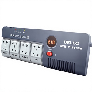 Régulateur de tension automatique monophasé portable AVR-P1500VA, entrée 140-260V, sortie 220V 8%, 1500VA AC 50/60Hz LED - Product Image 1