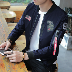 2024 Topseller Herren Pilotenjacke Übergröße Canvas-Abzeichen Modische Herbst-Frühling-Winter-Motorradjacke mit Reißverschluss - Product Image 6