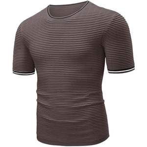 Suéter de palangre a la moda para hombre, Camiseta de punto de algodón acanalado, ropa de gimnasio para entrenamiento atlético - Product Image 4