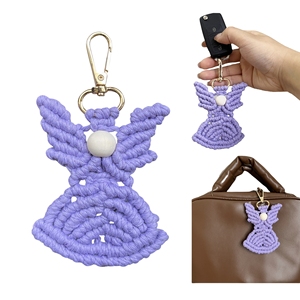 Crochet Keychain Handmade Knitted Amigurumi Guardian Angel Key Chains Sonny Angel wings <b>Keyring</b> Hand Made Angel Keychain Crochet - Product Image 5