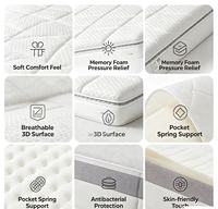 Matelas compressé King Queen Single Size en boîte, marques de matelas à mémoire de forme et à ressorts ensachés