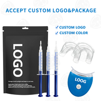 Kit OEM de blanqueamiento dental para uso doméstico, bandejas de geles seguras con luz azul para dientes sensibles, blanqueamiento dental