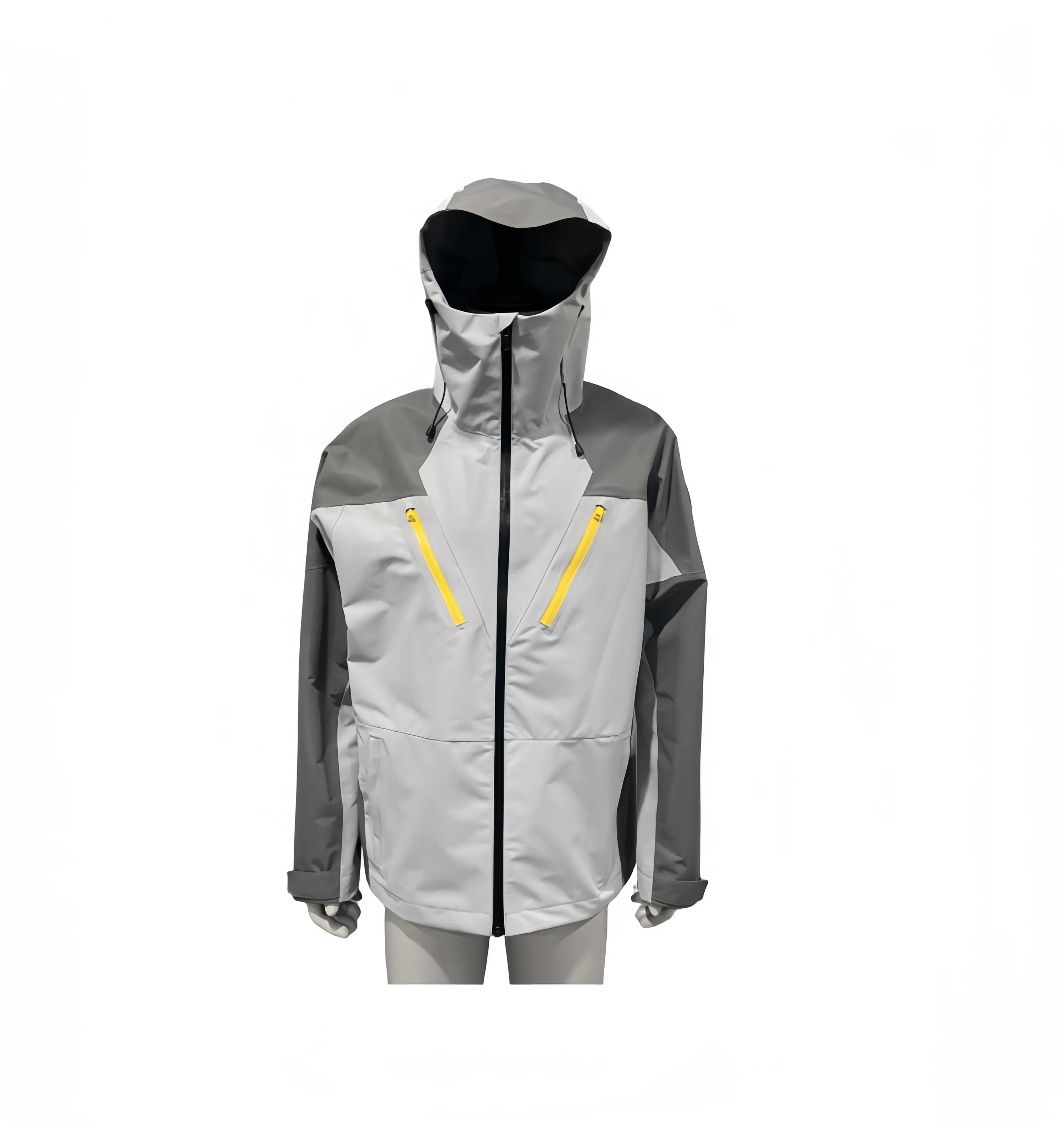 Personalizado para hombre al aire libre chaquetas impermeables ligero ajustable transpirable cortavientos chaqueta de senderismo con capucha con bolsillo impermeable