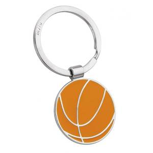 Portachiavi Personalizzato con Logo a Forma di Pallone da Basket, Modello in PVC e Metallo - Product Image 1