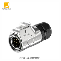 Connecteur métallique étanche IP68 E-Weichat LP16 M16 2/3/4/5/7/8/9 broches, prise simple à quatre trous, 10A 400V/250V