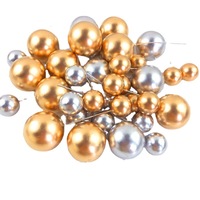 10 pièces/sac, Taille 2, 2,5, 3, 4 cm, Boules artificielles Or, Argent, Rose, Bleu, Décoration de gâteau Joyeux Anniversaire, Fournitures de décoration de gâteaux
