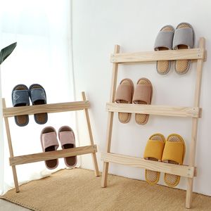 Étagère à chaussures en bois naturel bon marché, faite à la main, étagère à pantoufles, étagère à chaussures debout - Product Image 1