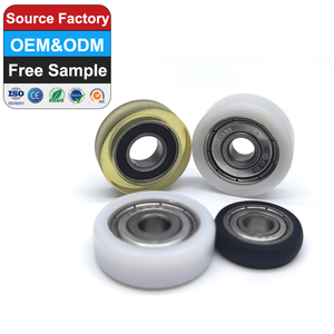 Rueda de polea de rodamiento de plástico de 12mm <span class=keywords><strong>con</strong></span> rodamiento de bolas Rodillo recubierto de nailon <span class=keywords><strong>para</strong></span> puertas correderas Ventanas Cortinas Puertas - Product Image 1