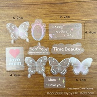 Boîte à gâteau papillon rose originale Duoman pour la fête des mères, décoration alimentaire avec carte insérée transparente