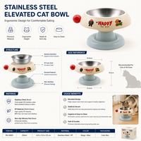Gamelle surélevée en acier inoxydable pour chat et chien, antidérapante, pour une ambiance optimale, vente en gros B2B Chine