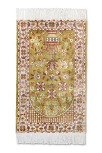 Indian Supplier Light Gold Luxury Viscose <b>Prayer</b> Carpet Premium Sajjadah for Ramadan Eid Gift Wholesale Available for Sale - Product Image 5