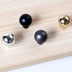 Poignées de meuble rondes modernes en alliage de zinc, poignée de porte dorée à trou unique pour commode et tiroir, vente directe d'usine - Product Image 5