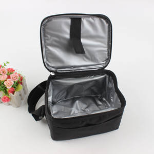 समायोज्य हैंडल काले कंधे के कूलर बैग को इन्सुलेट करने योग्य पुनः प्रयोज्य जिपर दोपहर का भोजन बैग - Product Image 1