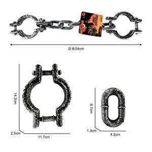 Vacaciones Fiesta de Halloween Cadena Simulación Plástico Cosplay Prisionero Accesorios Prisión Broche Cadena Esposas Juguete - Product Image 1