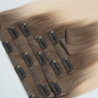 Extensions de cheveux invisibles à clips, 100% cheveux humains russes Remy, longue durée, vente en gros, 7 pièces