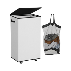 Giặt ủi Hamper với bụi che Giặt ủi Hamper với bánh xe công suất lớn hộ gia đình giặt Hamper - Product Image 1