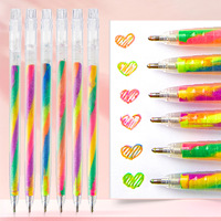 Stylo neutre dégradé arc-en-ciel tricolore pour étudiants, idéal pour la peinture à paillettes DIY, marqueurs fluorescents, vente transfrontalière