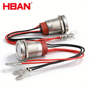 10A 22mm 금속 제어식 주방용품 스토브 스위치 방수 방오 전원 기호 자동 잠금 순간 누름 버튼 스위치 - Product Image 1