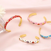 Bracelets et Joncs en Or Plaqué avec Zircons Arc-en-ciel Multicolores en Émail Cubique, Bijoux de Mode Raffinés pour Femmes