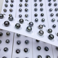 Nouveautés Muses Jewels - Perles noires de Tahiti de forme ronde de 9 mm à 12 mm - Perles d'eau de mer naturelles - Assorties pour la fabrication de bijoux - Perolas