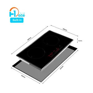 Household Smart Double Hob Induction Cooker Drop in 2 Burner Induction Hob with Free Spare Parts and 3 Years Warranty ROHS CB