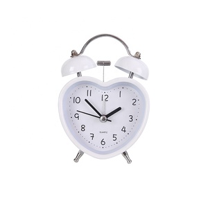 Sáng tạo thiết kế hiện đại màu hồng 3 inch Kim Thạch Anh chuyển động kim loại đồng hồ báo thức hình trái tim thức dậy ánh sáng mặt trời mọc tự nhiên Đồng hồ bàn - Product Image 1