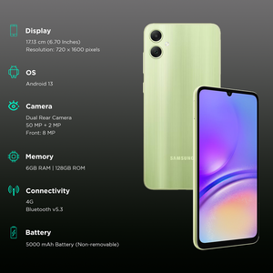 Teléfono Móvil Usado Más Barato en China, Gran Almacenamiento, Batería de Larga Duración, Teléfono Android Usado A05 2sim 128GB - Product Image 2