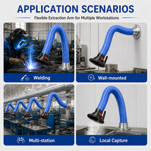 Bras d'extraction flexible sur mesure, plus long et étendu, pour extracteurs d'air – Fourniture directe usine - Product Image 4