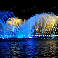 Fontaine musicale colorée dansante avec buses oscillantes 1D 2D, fontaine flottante pour lac, étang, place, décoration paysagère extérieure