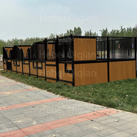 Box de boxage intérieur en acier pour chevaux, revêtement poudré, panneau de remplissage en bambou QIQIAN QQ-HS, pour équitation, en vente, directement de l'usine