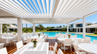Sweet Home Outdoor Aluminium Ausziehbare Pergola Hochwertige Maßanfertigung Einfach zu Montieren Motorisiertes Schiebedach Wasserdicht