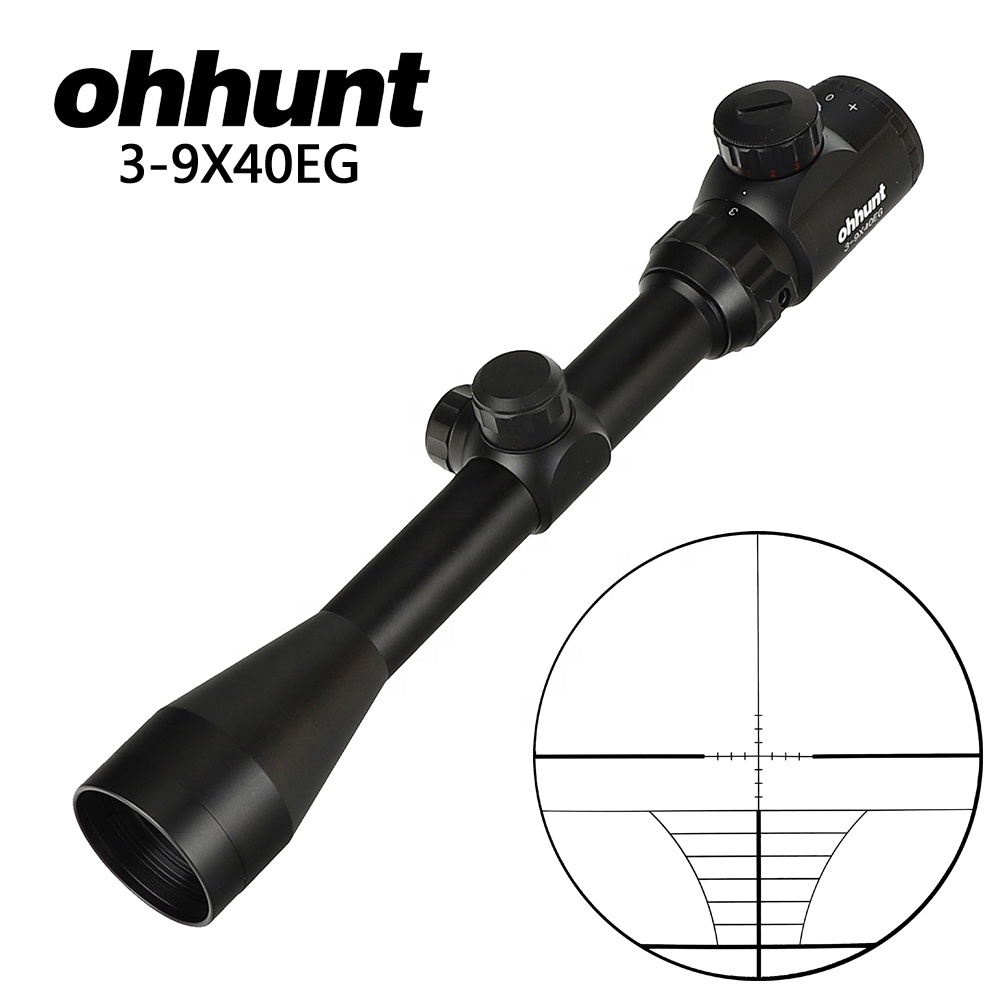 Охотничий прицел ohhunt 3-9x40E с красной и зеленой подсветкой