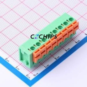 DB142V-5.08-8P-GN Spring Terminal Block Through hole Component (THT),P=5.08mm Connector 1x8P 5.08mm Green Through Hole - Product Image 1