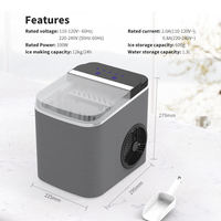 Mini fabricante de cubitos de hielo portátil inteligente eléctrico, máquina de hielo de bloque automática de 13L para uso en la cocina del hogar