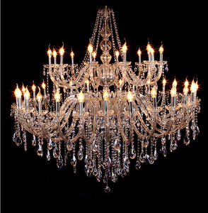 Lustre à grande bougie en cristal personnalisé de luxe avec LED pour hall d'hôtel de salle de mariage traditionnel européen personnalisé - Product Image 3