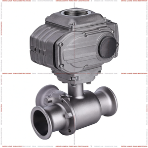 COVNA DN40 1.5 Inch 3 Way L Port 220V AC <b>Tri</b> <b>Clamp</b> Food Grade Stainless Steel Ball Valve Motor Operated Sanitary Ball Valve - Product Image 3