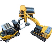 Mini-excavatrice et camion benne en alliage 1:64 pour véhicule d'ingénierie télécommandé, grue jouet prête à l'emploi intérieur-extérieur