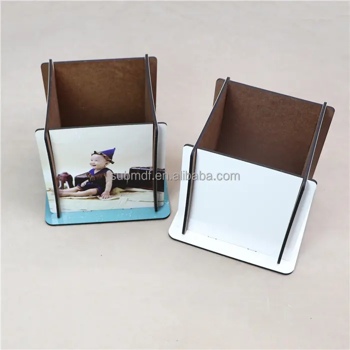 Caja de recuerdo de madera para regalos, revestimiento blanco brillante, cajas de sublimación de MDF