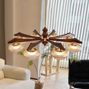 Vintage Style Chandelier Round E27 <b>LED</b> Gold Body Eye Caring Living Room Bedroom Study <b>Lighting</b> Fixture - Product Image 5
