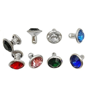 Haute qualité un mode vêtements sac accessoires argent bord verre cristal Tube Rivets bricolage couleurs strass Rivets - Product Image 4
