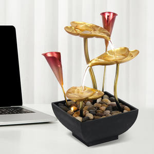 CHENYISHI <span class=keywords><strong>Fontaine</strong></span> à eau <span class=keywords><strong>de</strong></span> table en feuille <span class=keywords><strong>de</strong></span> lotus avec lumières LED et accents Calla Lily Décor <span class=keywords><strong>de</strong></span> <span class=keywords><strong>fontaine</strong></span> cascade zen d'intérieur - Product Image 6