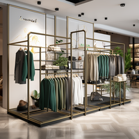Présentoir de vêtements haut de gamme au détail à vendre Présentoir mural pour vêtements en jean Étagère pour magasin