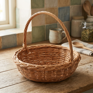 High Quality HandWoven Wicker Eco-Friendly <b>Hanging</b> Storage <b>Basket</b> with Bag Function Folding Design HNH Craft Vietnam - Product Image 1