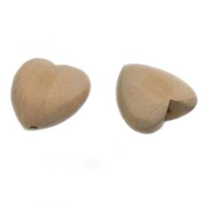 DIY Collar Cuentas de Madera Juguetes de dentición en forma de corazón Arce 20-40mm bolsa OPP cuentas de ganchillo, borla de madera de bebé para persianas - Product Image 2